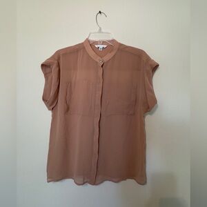 CAbi Sheer Button Front Blouse Size S/M